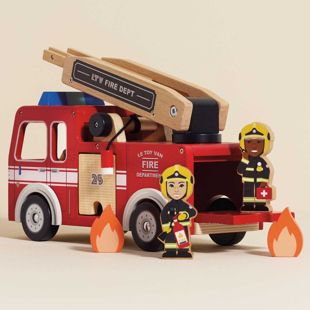 Wood Fire Engine with Firefighters - FAO Schwarz