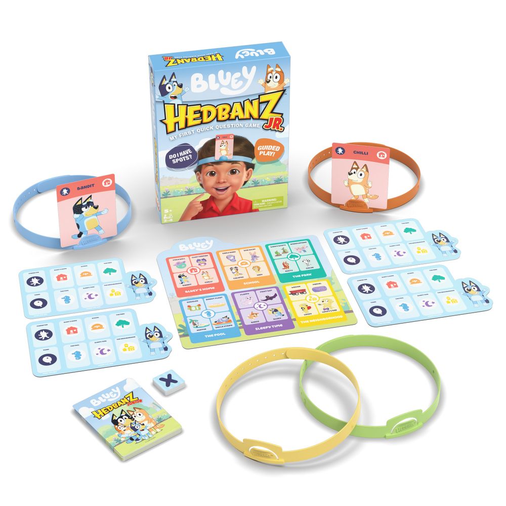 Bluey Hedbanz Jr. Picture Guessing Card Game - FAO Schwarz