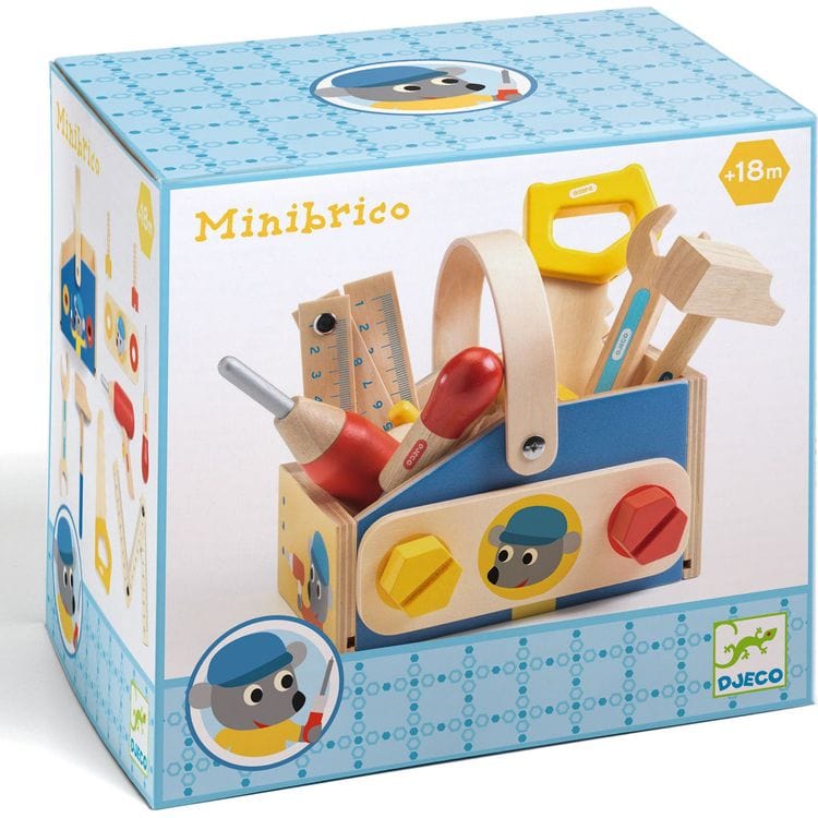 Minibrico Pretend Play Wooden Toolbox - FAO Schwarz