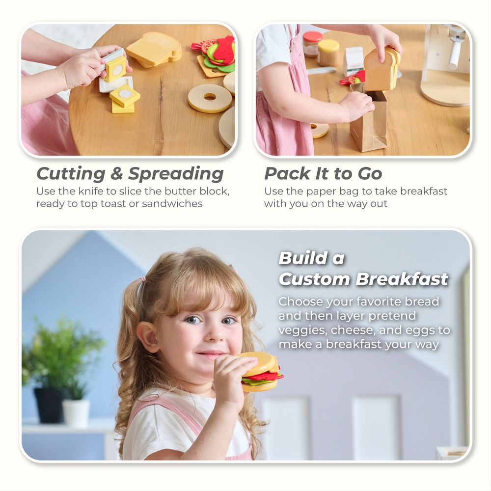 Little Chef Santa Barbara Wooden Healthy Breakfast to Go - FAO Schwarz