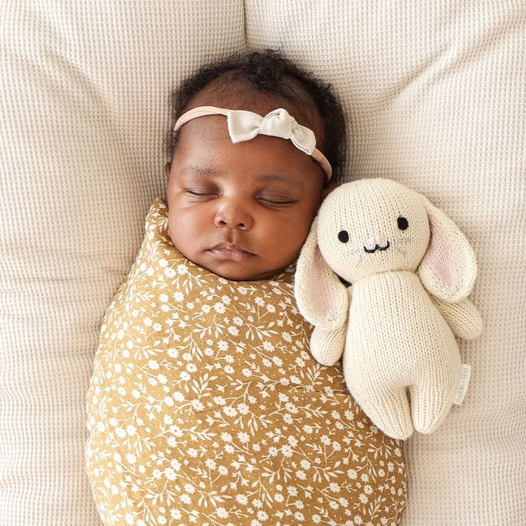 7″ Baby Bunny (Oatmeal) Hand-Knit Doll - FAO Schwarz