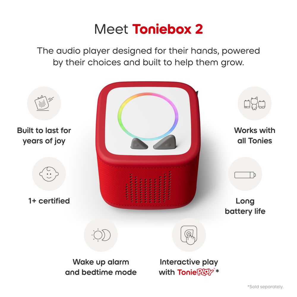 Tonies PAW Patrol Toniebox 2 Bundle with Tonieplay Game, Sleeve and 4 Tonies – Sunset Red - FAO Schwarz