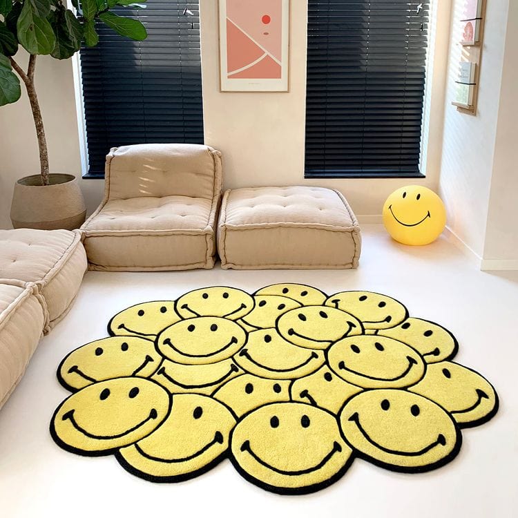 Smiley Bunch Rug – Yellow - FAO Schwarz