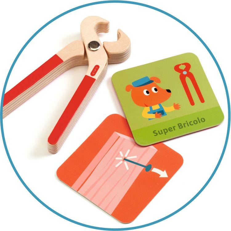 Super Bricolo Pretend Play Wooden Toolbox - FAO Schwarz