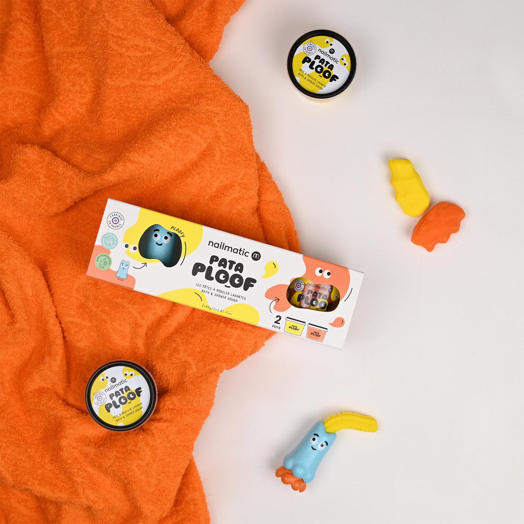 Pataploof Ploofy – Bath Dough Set of 2 in Yellow + Orange - FAO Schwarz